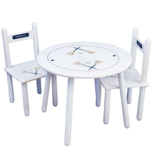 Personalized Table and Chairs with Lacrosse Sticks design