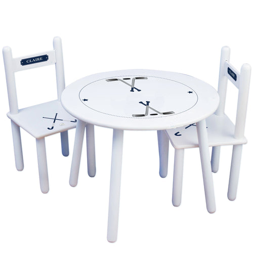 Personalized Table and Chairs with Field Hockey design
