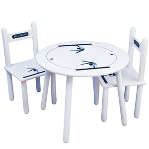 Personalized Table and Chairs with Gymnastics design