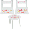Personalized Table and Chairs with Stemmed Flowers design