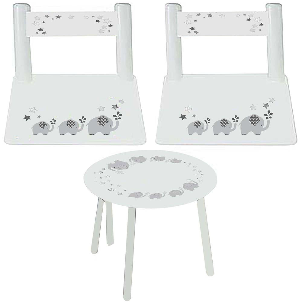 child gray elephant table chair set for playroom