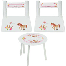 childs little pony table chair set
