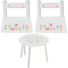 Children's White Table Chair Set - Strawberry