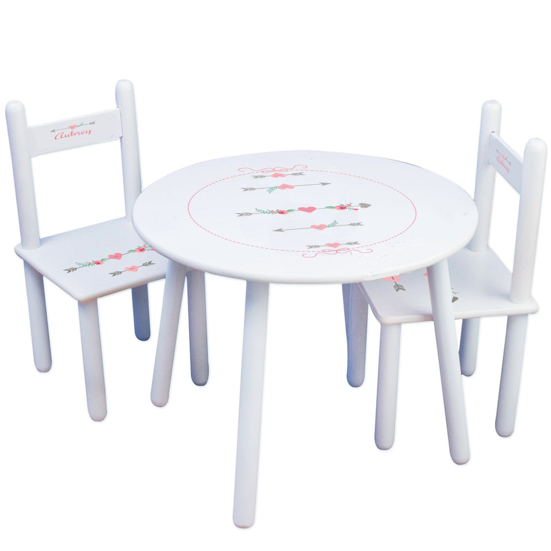 Personalized Table and Chairs with Girl Tribal Arrows design