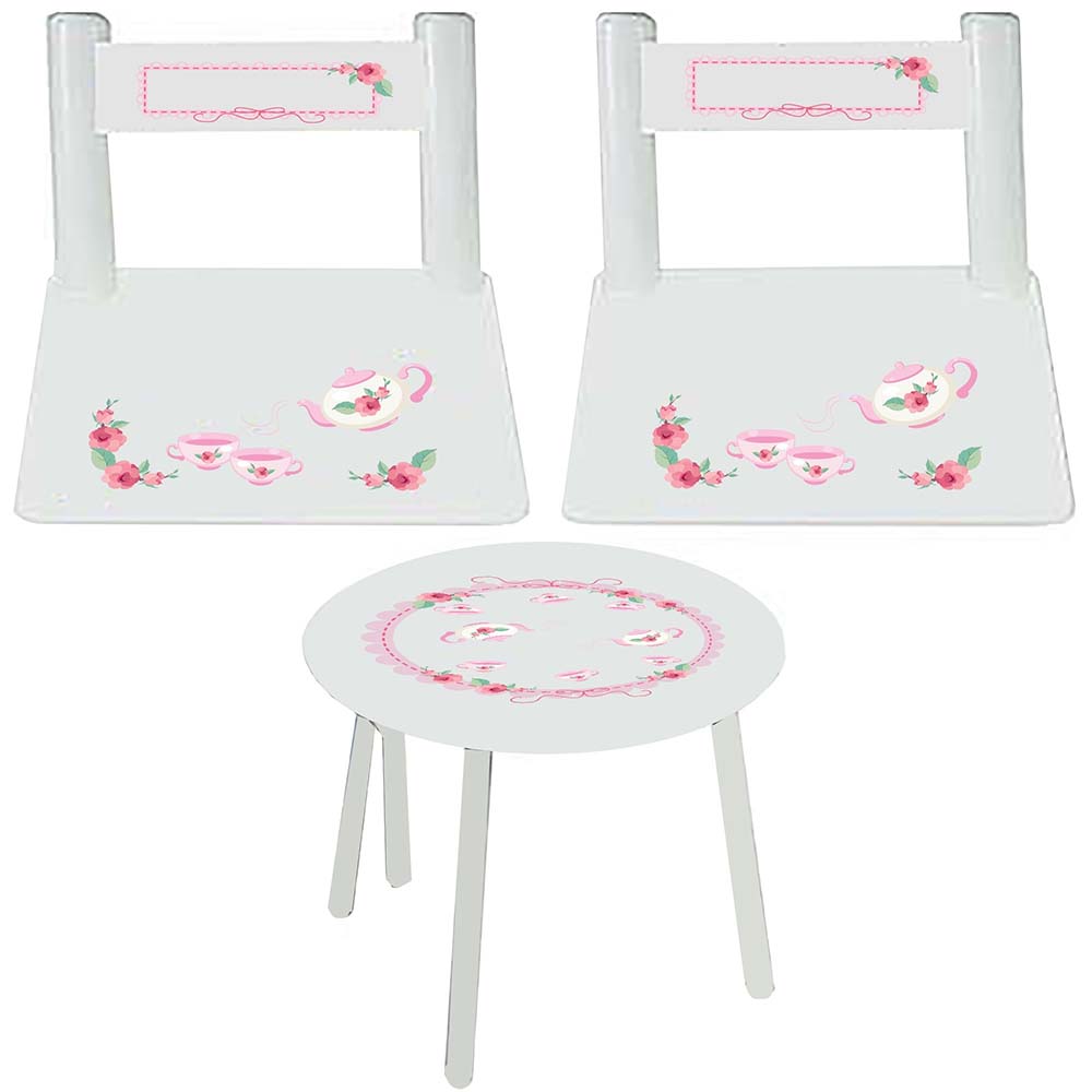 personalized tea party table chair set