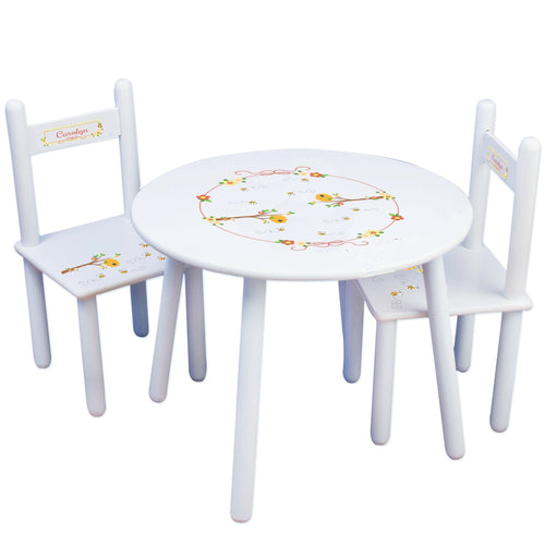 Personalized Table and Chairs with Honey Bees design