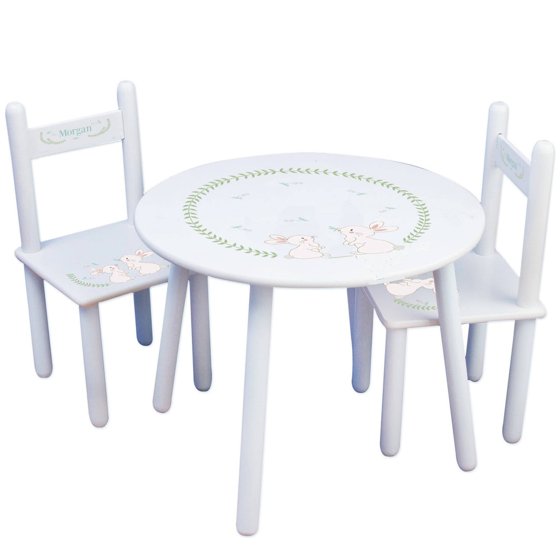 Personalized Table and Chairs with Classic Bunny design