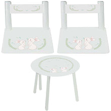 Personalized Table and Chairs with Classic Bunny design