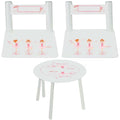 Personalized Table and Chairs with Ballerina Brunette design