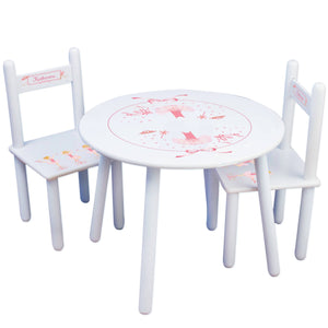 Personalized Table and Chairs with Ballerina Blonde design