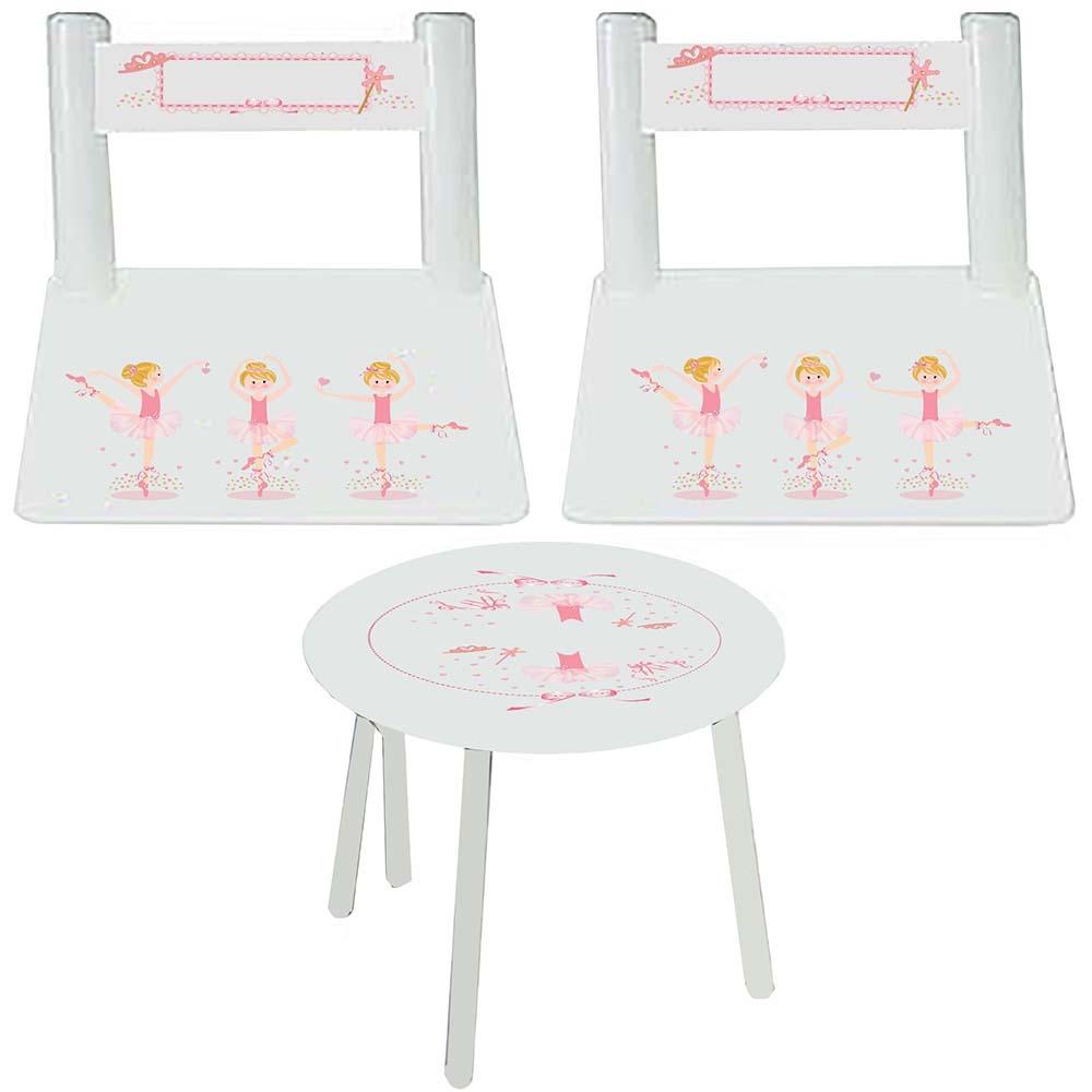 Personalized Table and Chairs with Ballerina African American design