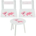 Personalized Table and Chairs with World Map Pink design