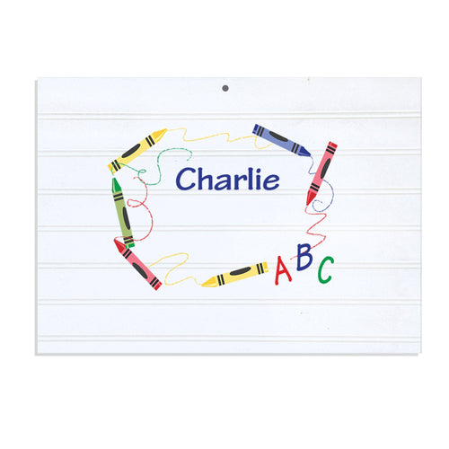 Personalized Vintage Nursery Sign with Crayon design