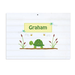 Personalized Vintage Nursery Sign with Turtle design