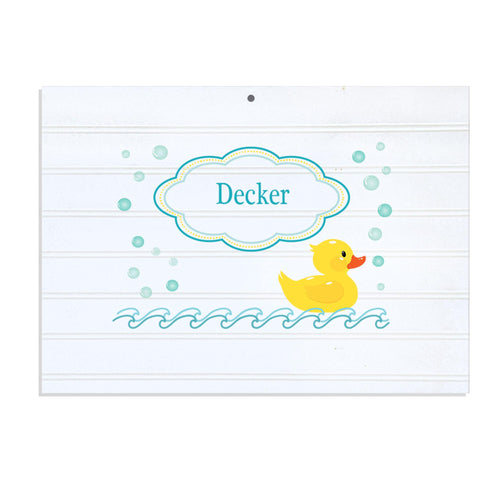 Personalized Vintage Nursery Sign with Rubber Ducky design