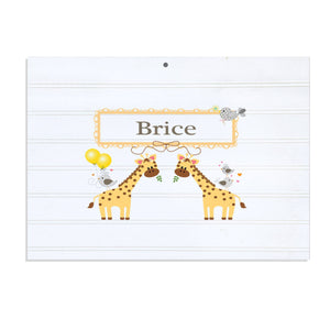 Personalized Vintage Nursery Sign with Giraffe design