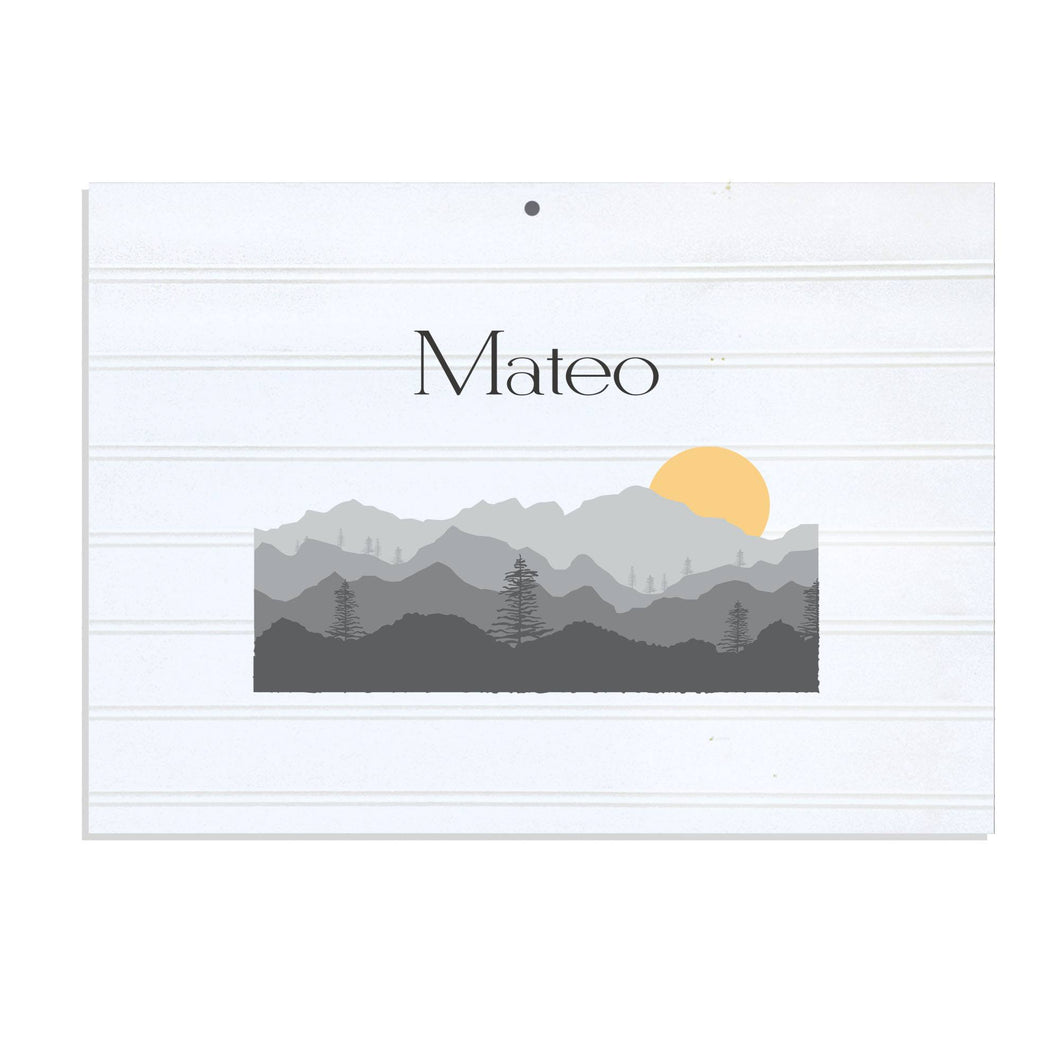 Personalized Vintage Nursery Sign with Misty Mountain design