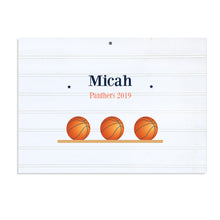 Personalized Vintage Nursery Sign with Basketballs design