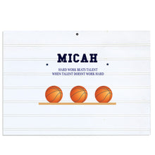 Personalized Vintage Nursery Sign with Basketballs design