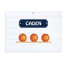 Personalized Vintage Nursery Sign with Basketballs design