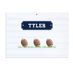 Personalized Vintage Nursery Sign with Footballs design