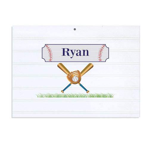 Personalized Vintage Nursery Sign with Baseball design
