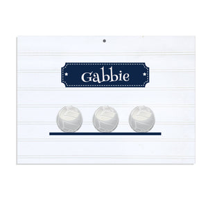 Personalized Vintage Nursery Sign with Volley Balls design