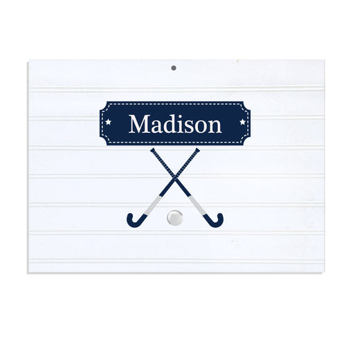 Personalized Vintage Nursery Sign with Field Hockey design