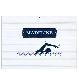 Personalized Vintage Nursery Sign with Swim design