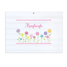 Personalized Vintage Nursery Sign with Stemmed Flowers design