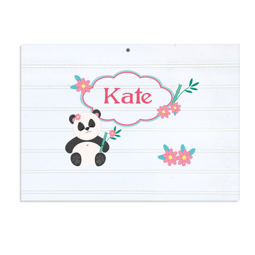 Personalized Vintage Nursery Sign with Panda Bear design