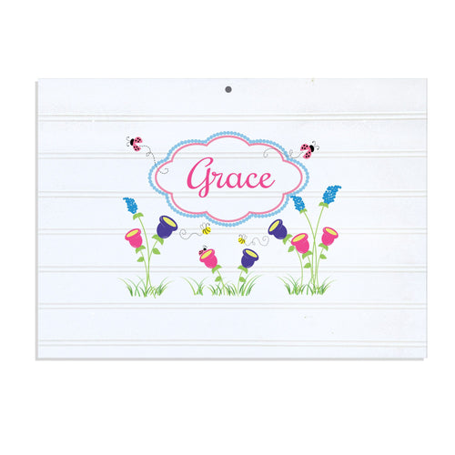 Personalized Vintage Nursery Sign with English Garden design