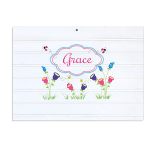Personalized Vintage Nursery Sign with English Garden design