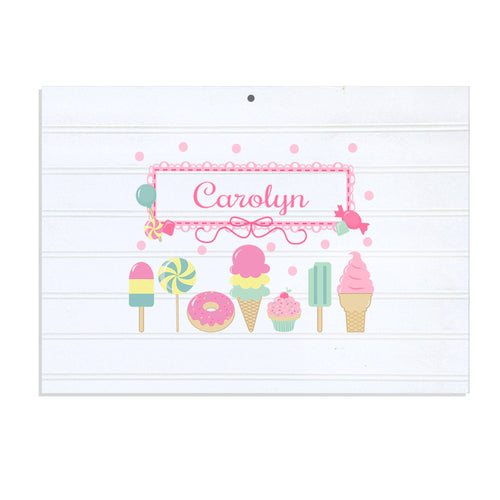 Personalized Vintage Nursery Sign with Sweet Treats design