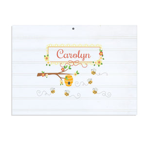 Personalized Vintage Nursery Sign with Honey Bees design