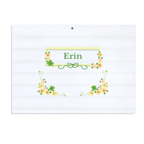Personalized Vintage Nursery Sign with Shamrock design
