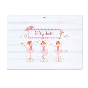 Personalized Vintage Nursery Sign with Ballerina Red Hair design