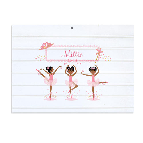 Personalized Vintage Nursery Sign with Ballerina African American design