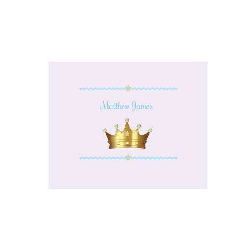 Personalized Wall Canvas with Prince Crown Blue design