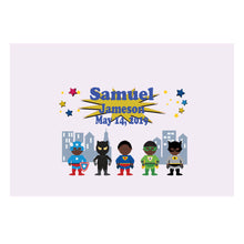 Personalized Wall Canvas with Superhero African American design