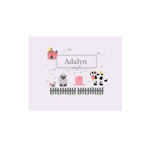 Personalized Wall Canvas with Barnyard Friends Pastel design