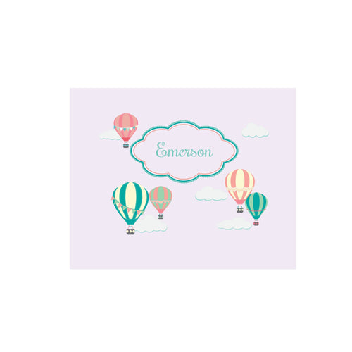 Personalized Wall Canvas with Hot Air Balloon design
