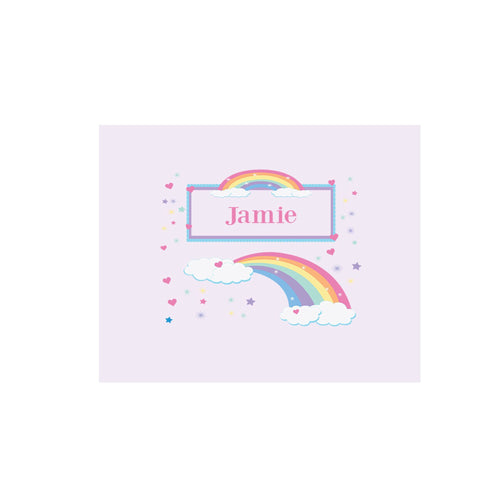 Personalized Wall Canvas with Rainbow Pastel design