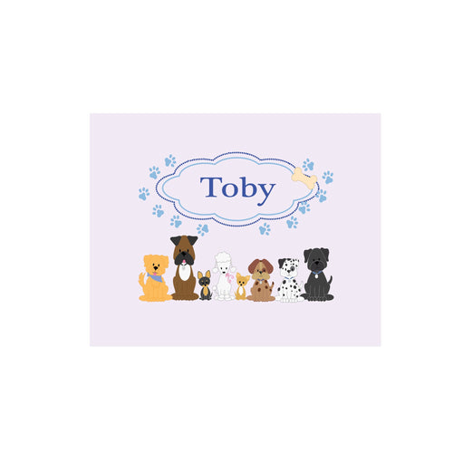 Personalized Wall Canvas with Blue Dogs design
