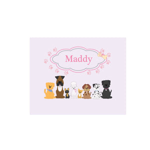 Personalized Wall Canvas with Pink Dog design