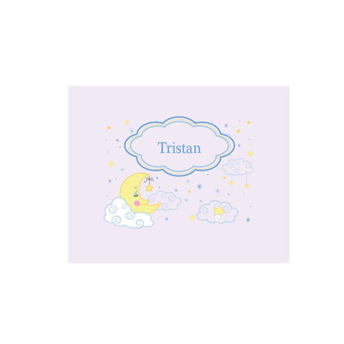 Personalized Wall Canvas with Moon and Stars design