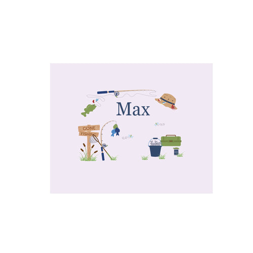 Personalized Wall Canvas with Gone Fishing design