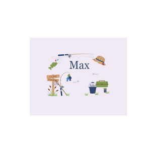 Personalized Wall Canvas with Gone Fishing design