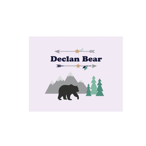 Personalized Wall Canvas with Mountain Bear design