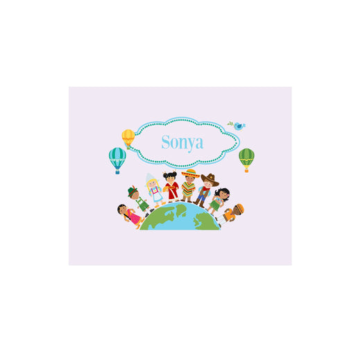 Personalized Wall Canvas with Small World design